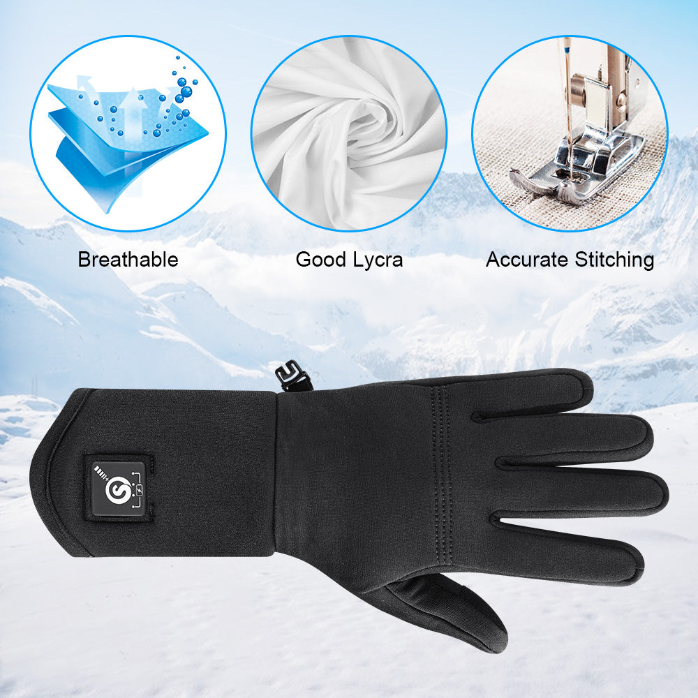 Winter Skiing Heated Gloves Outdoor Sports Touch Motorcycle Men Women Warm Windproof Hunting Black Mittens Bicycles