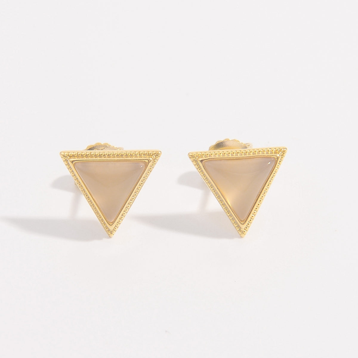 925 Sterling Silver Zircon Triangle Stud Earrings