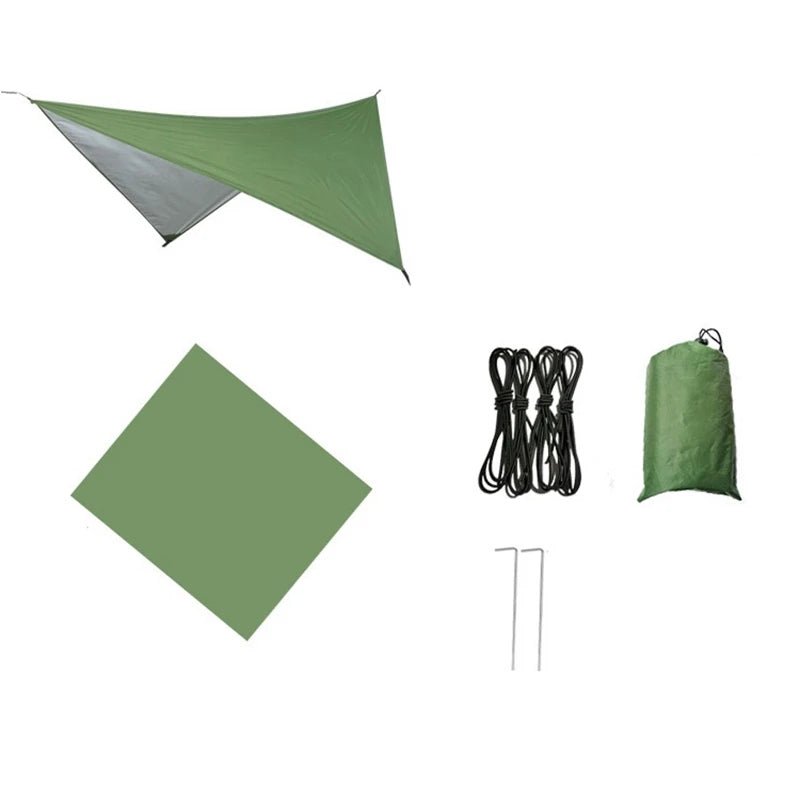 Camping Hammock with Rainfly Tarp and Mosquito Net, Portable Parachute Hammock for Hiking Outdoor Travel Backyard