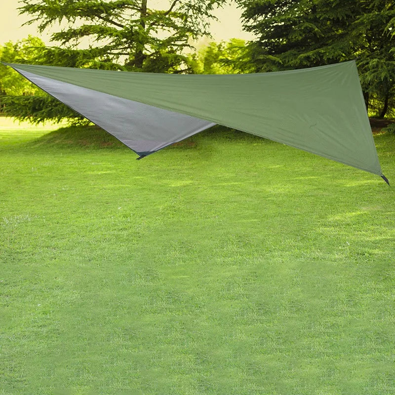 Camping Hammock with Rainfly Tarp and Mosquito Net, Portable Parachute Hammock for Hiking Outdoor Travel Backyard