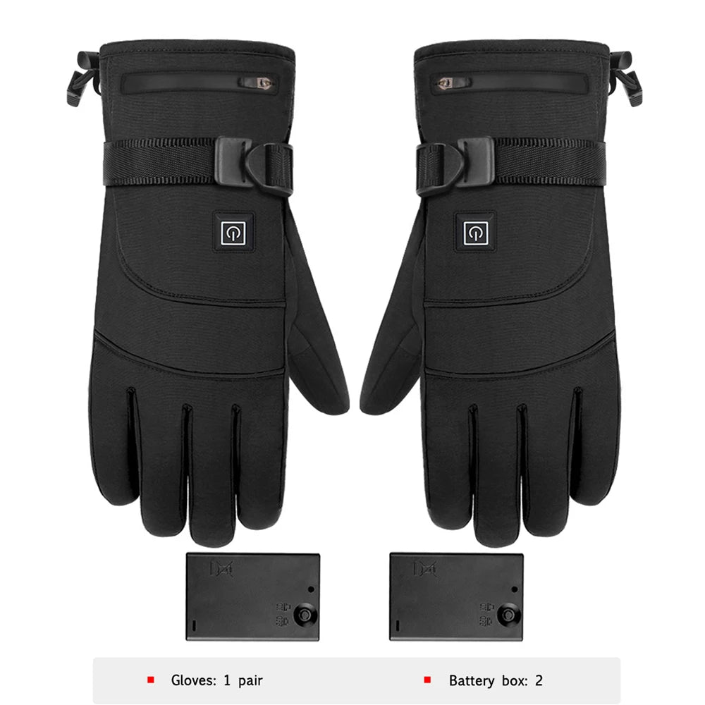 Skiing Heated Warm Gloves Waterproof Touch Screen Thermal