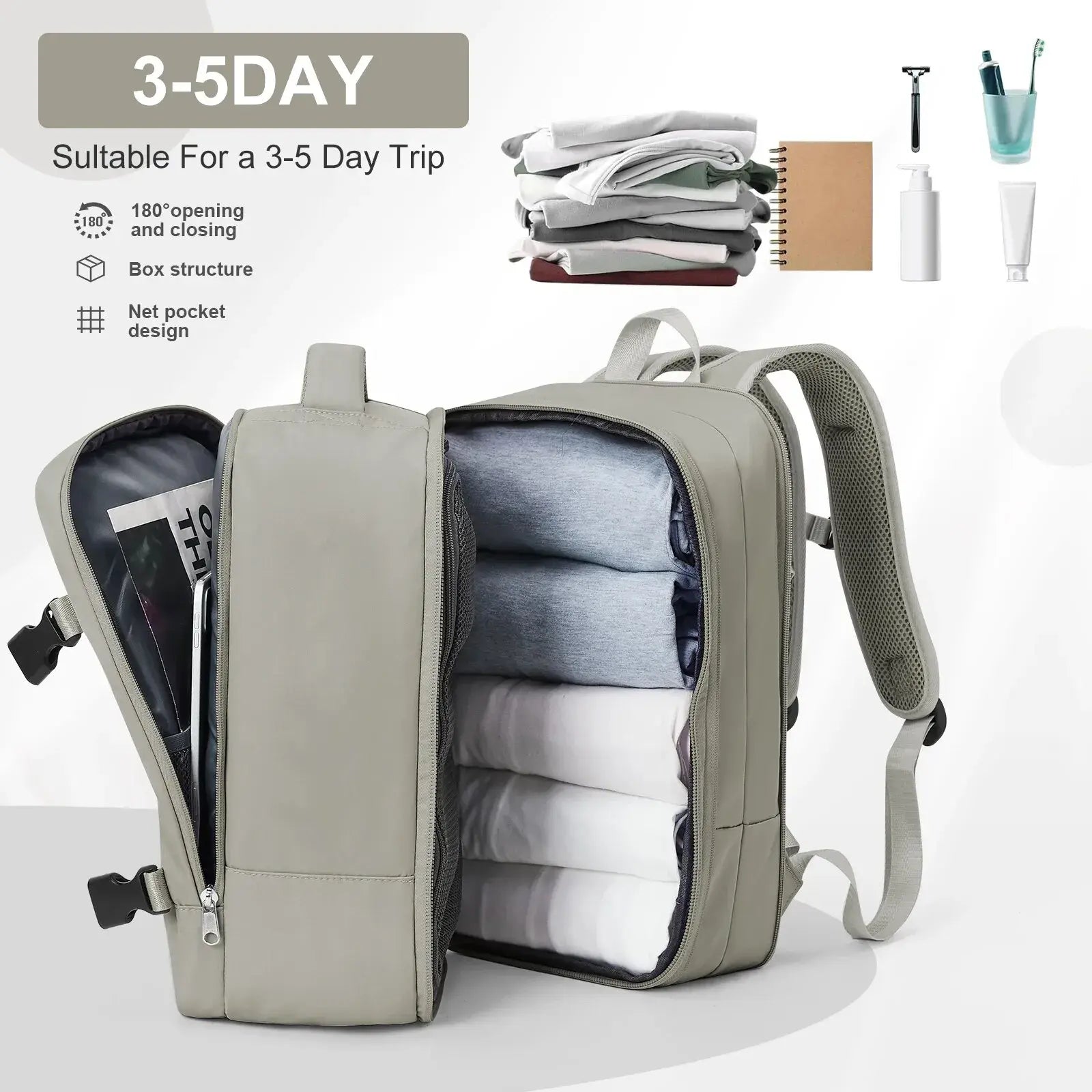 Expandable Anti-Theft Travel Backpack